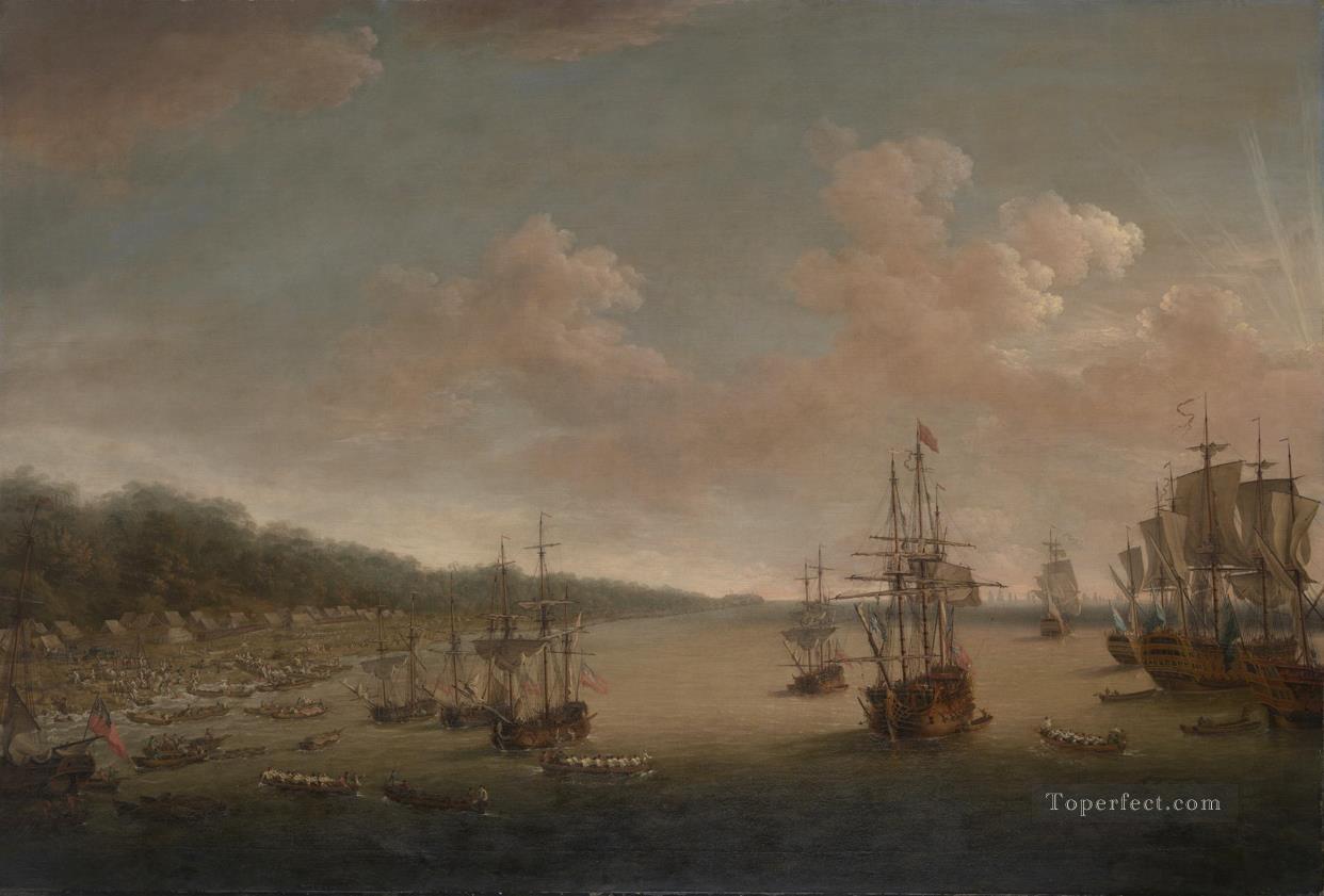 Dominic Serres the Elder The Capture of Havana 1762 the Landing Naval Battles Oil Paintings